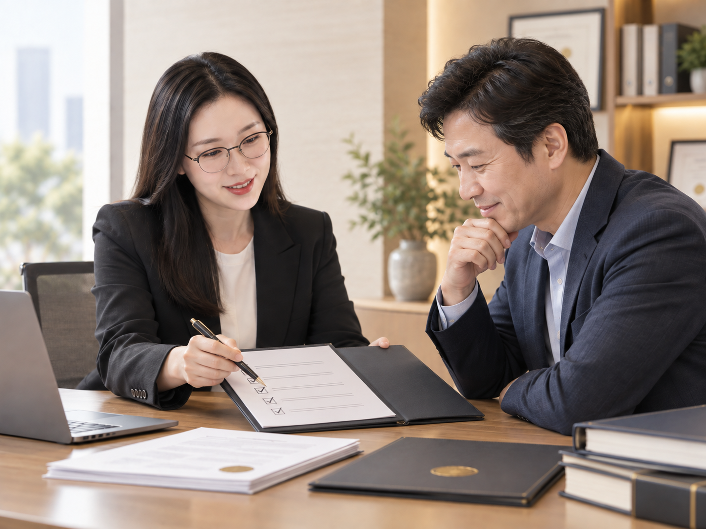 기업 인증 서류 검토 장면