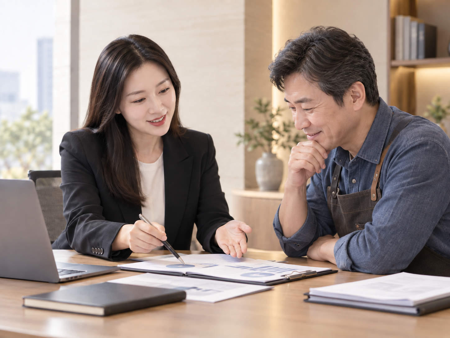 경정청구와 세무 검토 상담 장면
